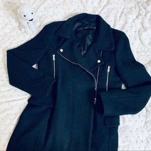 ZARA || wool biker jacket
